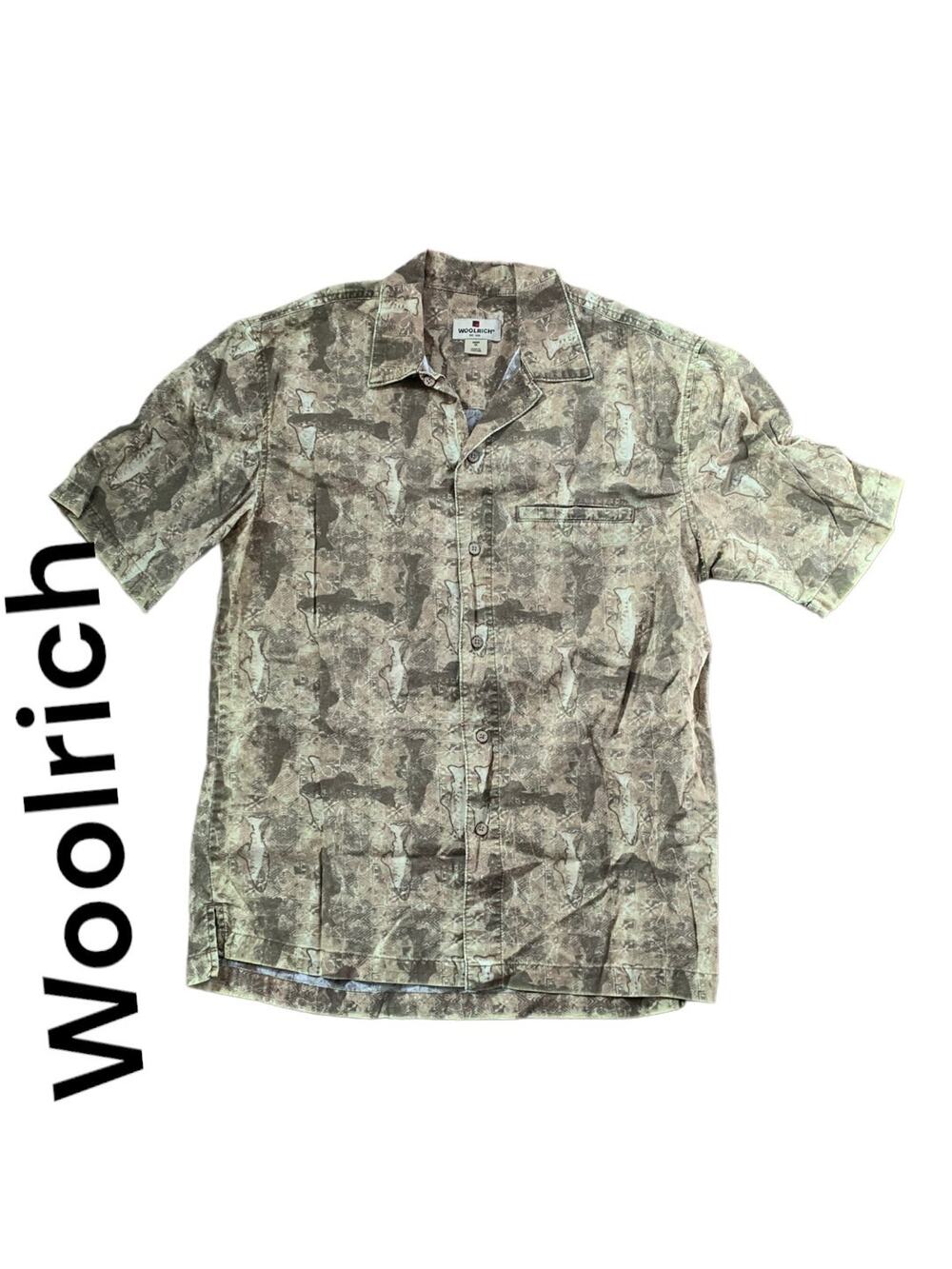 Woolrich mens medium Barley Trout button cotton fishing hunting outdoors
